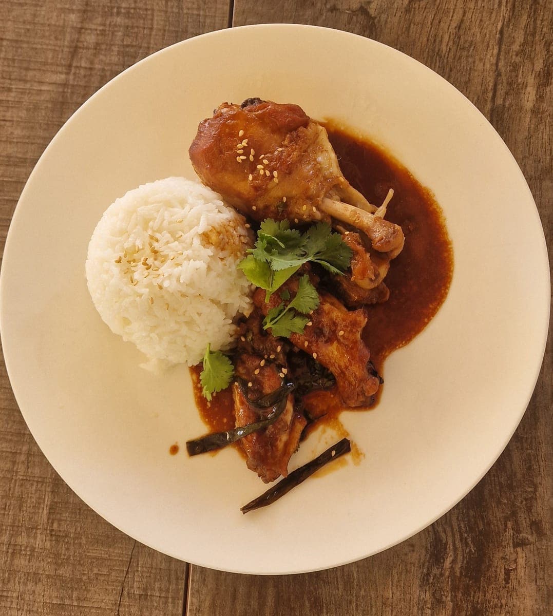 Roast chicken with lime and miso sauce